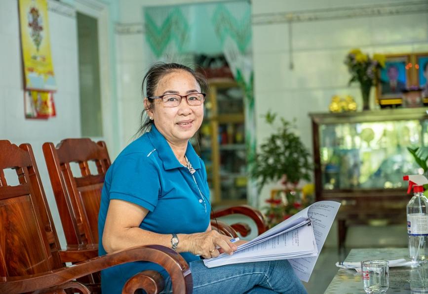 Nguyen Thi Thanh Nga, a community health promoter in Thu Dau Mot, Vietnam